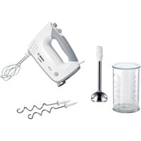 Bosch Home Handmixer ErgoMixx MFQ36470 weiß/grau, 450 Watt, mit Mixfuß und Becher
