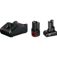 Bosch PRO Starter-Set 12V (1x GBA 12V 2.0Ah + 1 x GBA 12V 4.0Ah + GAL 12V-40 Professional) schwarz, 2x Akku + Ladegerät