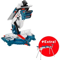 Bosch Professional Kombinationssäge GTM 12 JL + Arbeitstisch GTA 2600, Kapp- und Gehrungssäge blau/silber, 1.800 Watt