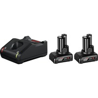 Bosch Professional PRO Starter-Set 12V (2x GBA 12V 6.0Ah + GAL 12V-40 Professional) schwarz, 2x Akku + Ladegerät