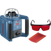 Bosch Professional Rotationslaser GRL 300 HV Professional blau/schwarz, rote Laserlinie und Lotpunkt, mit Halterung WM 4 und Laser-Empfänger LR 1, im Koffer