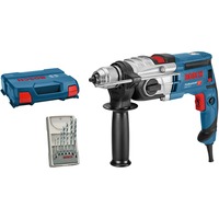 Bosch Professional Schlagbohrmaschine GSB 20-2 Professional blau/schwarz, 850 Watt, L-CASE + Steinbohrer-Set