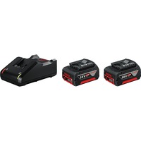 Bosch Starter-Set 18V (2x GBA 18V 4.0Ah + GAL 18V-40 Professional), Ladegerät schwarz, 2x Akku + Ladegerät, AMPShare Alliance