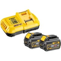 DEWALT XR FLEXVOLT Akku Starterkit DCB118T2, inkl. 2x Akku 54Volt 2Ah, Set gelb/schwarz, 54Volt 2Ah oder 18Volt 6Ah, Schnellladegerät DCB118