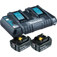 Makita Power Source Kit 18V 6Ah, Set schwarz, 2x Akku BL1860B, 1x Ladegerät DC18RD