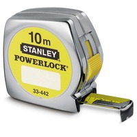 Stanley Bandmaß Powerlock, 10 Meter silber/gelb, 25mm, Kunststoffgehäuse
