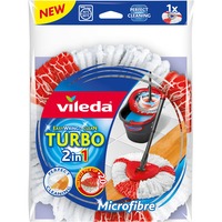 Vileda Turbo 2in1 Wischkopf, Bodenwischer weiß/rot, für Wischmop EasyWring & Clean