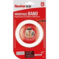 fischer Montageband, Klebeband transparent, 3 Meter