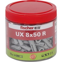 fischer Universaldübel UX 8x50 R, Dose hellgrau, 75 Stück
