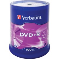 Verbatim DVD+R 4,7 GB, DVD-Rohlinge 16fach, 100 Stück