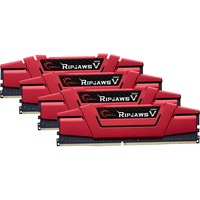 G.Skill DIMM 64 GB DDR4-2133 (4x 16 GB) Quad-Kit, Arbeitsspeicher rot, F4-2133C15Q-64GVR, Ripjaws V, INTEL XMP