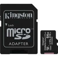 Kingston Canvas Select Plus 64 GB microSDXC, Speicherkarte schwarz, UHS-I U1, Class 10, V10, A1