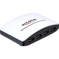 DeLOCK USB 3.0 externer HUB 4 Port, USB-Hub weiß/schwarz, Retail