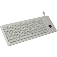 CHERRY Compact-Keyboard G84-4400, Tastatur hellgrau, US-Layout, Cherry Mechanisch, integr. Trackball