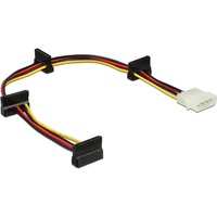 DeLOCK Adapterkabel 4-Pin (5,25") Stecker > 4x SATA 15Pin Buchse schwarz/rot, 40cm