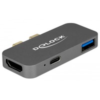 DeLOCK Mini Dockingstation für MacBook 5K grau, Thunderbolt (USB-C), USB-A, HDMI