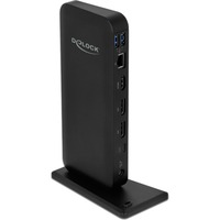 DeLOCK USB Type-C Dockingstation schwarz, DisplayPort, HDMI, USB-C, USB-A