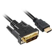 Sharkoon Adapterkabel HDMI > DVI schwarz, 2 Meter, Single Link, 18+1