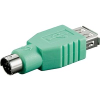 goobay USB 2.0 Adapter, USB-A Buchse > Mini-DIN 6-Stecker (PS/2) grün
