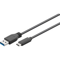 goobay USB 3.2 Gen 1 Kabel, USB-A Stecker > USB-C Stecker schwarz, 0,5 Meter