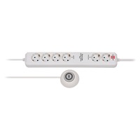 Brennenstuhl Eco-Line Comfort Switch Plus Steckdosenleiste 6-fach weiß, 1,5 Meter Stromkabel und 1,5 Meter Schalterkabel