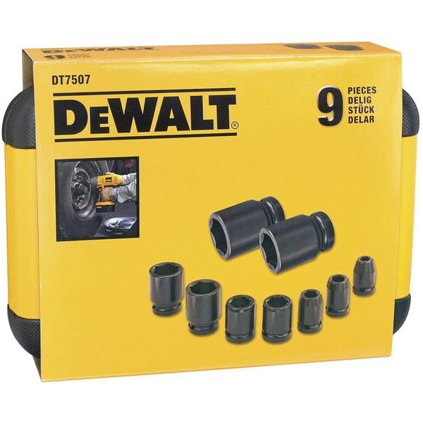DEWALT Extreme Impact Steckschlüssel-Set DT7507 schwarz, 9-teilig, für Schlagschrauber