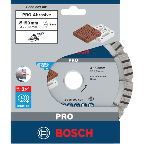 Bosch PRO Abrasive Diamanttrennscheibe, Ø 150mm Bohrung 22,23mm