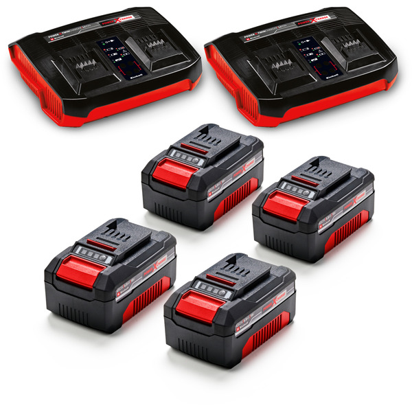 EINHELL Professional Akku-Rasenmäher GP-CM 36/47 S Li BL, 36Volt (2x18Volt) rot/schwarz, 4x Li-Ionen Akku 4,0Ah, mit Hinterradantrieb Vario Speed