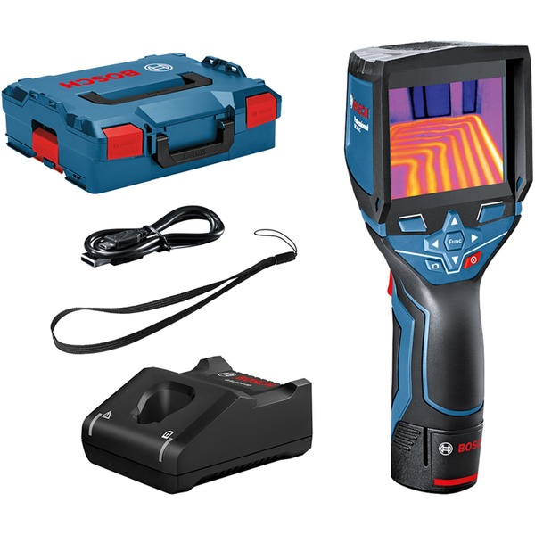 Bosch Akku-Wärmebildkamera GTC 400 C Professional, 12Volt, Thermodetektor blau/schwarz, Li-Ionen-Akku 2,0Ah, L-BOXX