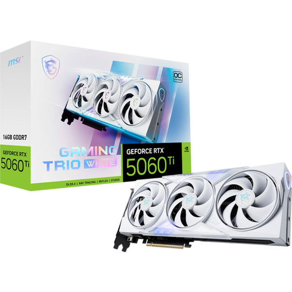 MSI GeForce RTX 5060 Ti GAMING TRIO OC WHITE 16G, Grafikkarte DLSS 4, 3x DisplayPort, 1x HDMI 2.1