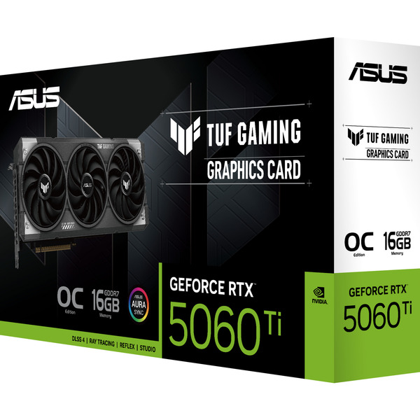 ASUS GeForce RTX 5060 Ti TUF GAMING OC 16GB, Grafikkarte DLSS 4, 3x DisplayPort, 1x HDMI 2.1
