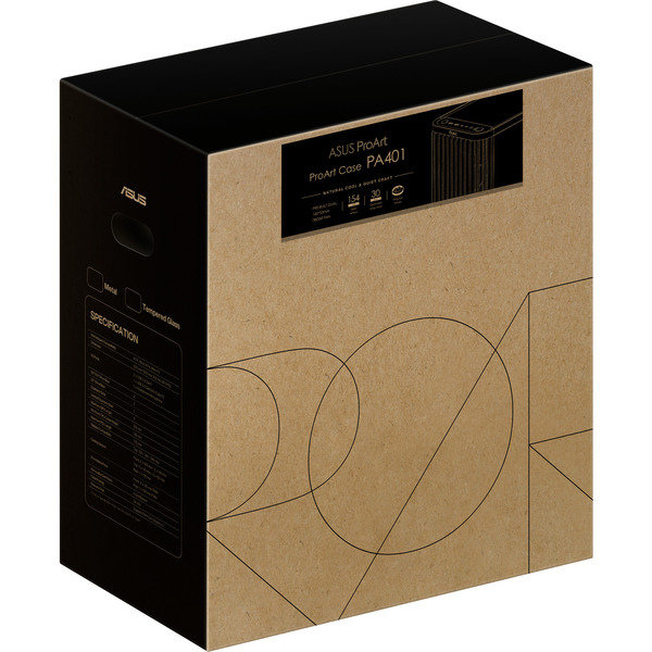 ASUS ProArt PA401 Wood Edition, Tower-Gehäuse schwarz, Tempered Glass