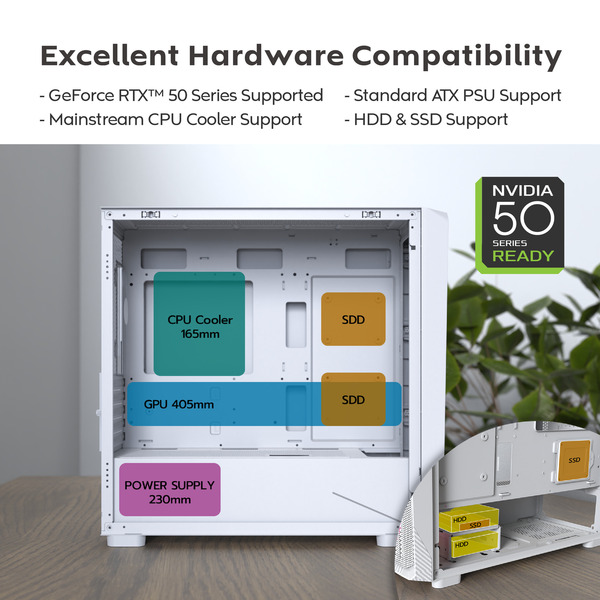 Montech X5M , Tower-Gehäuse weiß, Tempered Glass