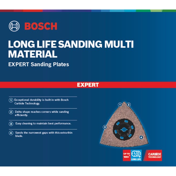 Bosch Expert Carbide Schleifplatte MAVZ 116 RT10 MultiMaterial, Ø 116mm, Schleifscheibe Starlock Max, K100