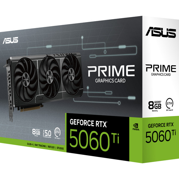 ASUS GeForce RTX 5060 Ti PRIME 8GB, Grafikkarte DLSS 4, 3x DisplayPort, 1x HDMI 2.1