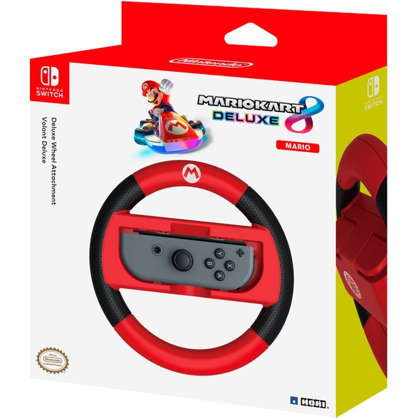 Mario Kart 8 Deluxe Joy Con Lenkrad Paar HORI Mario Kart 8 Deluxe Joy-Con Lenkrad Mario, Halterung rot/schwarz
