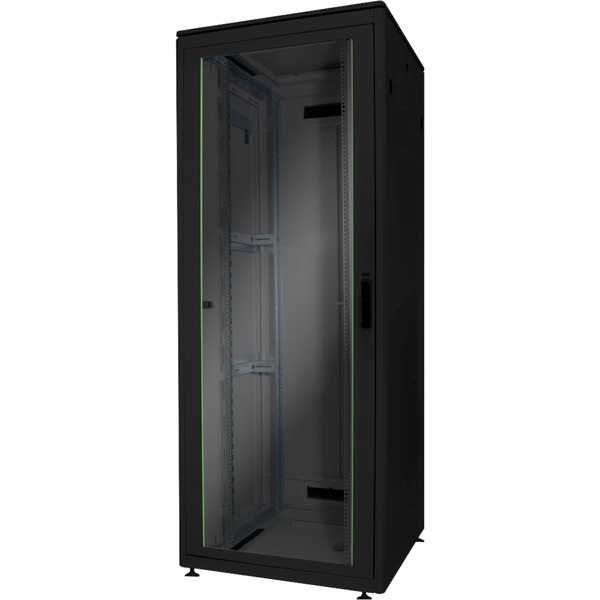 Digitus Netzwerkschrank Unique Serie - 800x800 mm (BxT), IT-Schrank schwarz, 32 Höheneinheiten